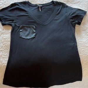 Donating! Bobi Faux Leather Pocket T-Shirt